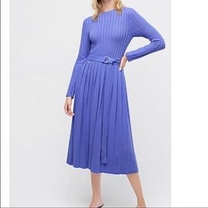 Blue Wool Knit Sweater Dress